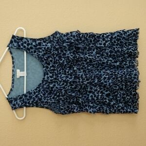 Chico's Tiered Ruffle Animal Print Sleeveless Top Size M
